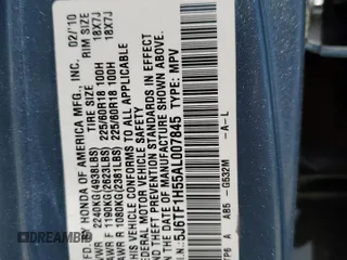 2010 Honda Accord Crosstour EX-L with VIN 5J6TF1H55AL007845, listed as a Copart auction lot 67942524 with 295,444 mi miles and Salvage Title. Bid and sale history available at carsss.com. Image 13.