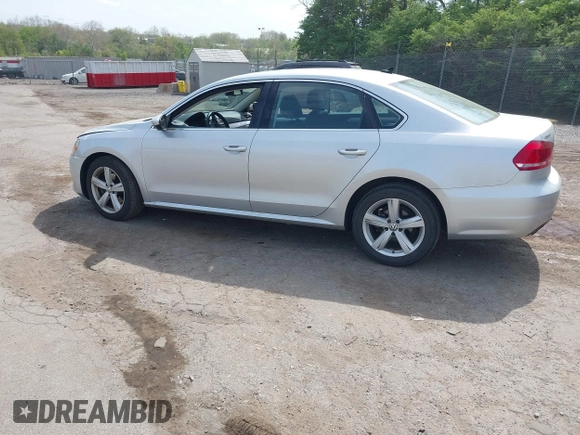 2012 Volkswagen Passat SE with VIN 1VWBP7A32CC101143, listed as a IAAI auction lot 42124955 with 64,843 mi miles. Bid and sale history available at carsss.com. Image 3.