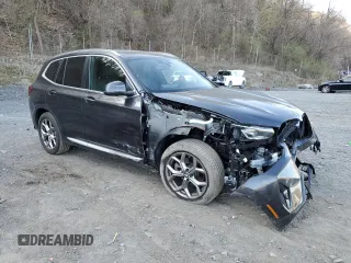 2024 BMW X3 xDrive30i with VIN 5UX53DP0XR9W02177, listed as a Copart auction lot 53045675 with 14,018 mi miles and Salvage Title. Bid and sale history available at DreamBid. Image 4.