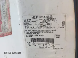 2004 Ford F-150 STX с VIN 1FTRX14W14FA10594, выставлен на аукционе IAAI как лот 42278746 с пробегом 285 096 миль миль и . История ставок и продаж доступна на DreamBid. Изображение 9.