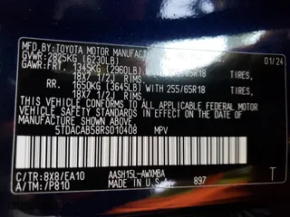 2024 Toyota Grand Highlander Hybrid XLE with VIN 5TDACAB58RS010408, listed as a Copart auction lot 52630205 with 5,083 mi miles and Salvage Title. Bid and sale history available at carsss.com. Image 14.