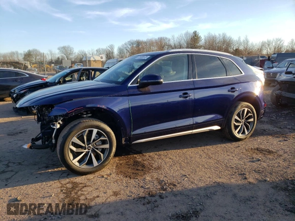 2021 Audi Q5 Premium with VIN WA1AAAFY7M2081443, listed as a Copart auction lot 73126172 with 24,795 mi miles. Bid and sale history available at carsss.com. Image 1.