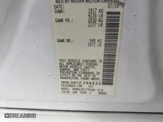 2018 Nissan Altima 2.5 SL with VIN 1N4AL3AP2JC294435, listed as a IAAI auction lot 41555669 with 101,962 mi miles. Bid and sale history available at carsss.com. Image 9.