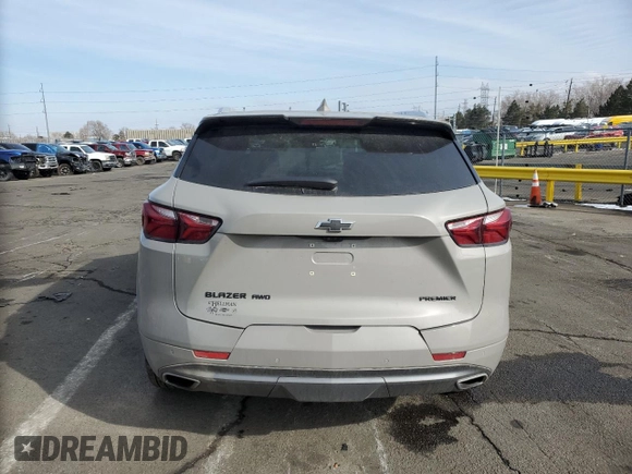 2021 Chevrolet Blazer Premier with VIN 3GNKBLRS1MS557160, listed as a Copart auction lot 45052785 with 34,145 mi miles and Salvage title. Bid and sale history available at DreamBid. Image 6.