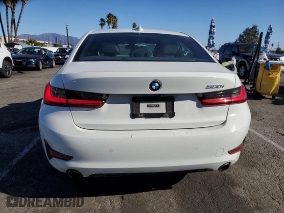 2019 BMW 3 Series 330i with VIN 3MW5R1J51K8B02795, listed as a Copart auction lot 88253725 with 47,945 mi miles and Salvage Title. Bid and sale history available at carsss.com. Image 6.