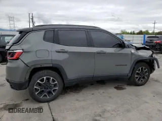 2021 Jeep Compass Trailhawk with VIN 3C4NJDDB9MT594344, listed as a Copart auction lot 58821455 with 80,039 mi miles and Salvage title. Bid and sale history available at DreamBid. Image 3.