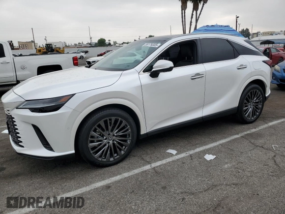2023 Lexus RX 350 with VIN 2T2BAMBA0PC013734, listed as a Copart auction lot 55179335 with 22,314 mi miles and Salvage title. Bid and sale history available at DreamBid. Image 1.