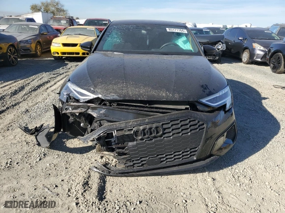 2023 Audi A3 Premium Plus with VIN WAUHUDGY9PA022476, listed as a Copart auction lot 85171164 with 23,630 mi miles and Salvage Title. Bid and sale history available at carsss.com. Image 5.
