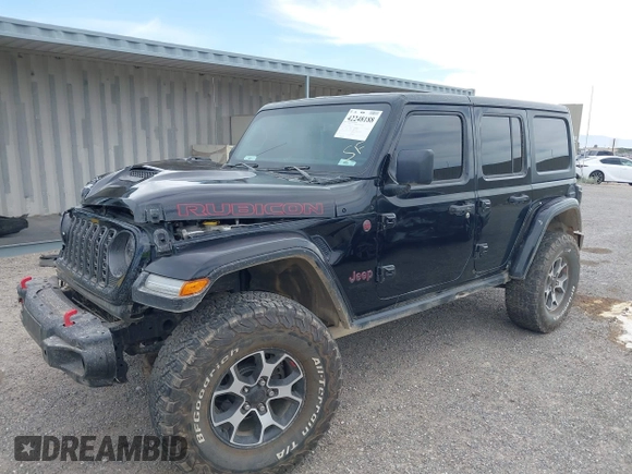 2022 Jeep Wrangler Unlimited Rubicon with VIN 1C4HJXFN2NW134024, listed as a IAAI auction lot 42248188 with 41,899 mi miles and . Bid and sale history available at DreamBid. Image 2.