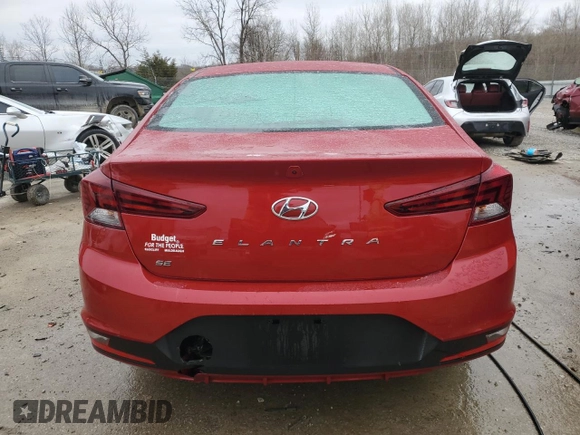 2020 Hyundai Elantra SE with VIN KMHD74LF3LU041851, listed as a Copart auction lot 47955305 with 44,637 mi miles and Non Repairable. Bid and sale history available at carsss.com. Image 6.