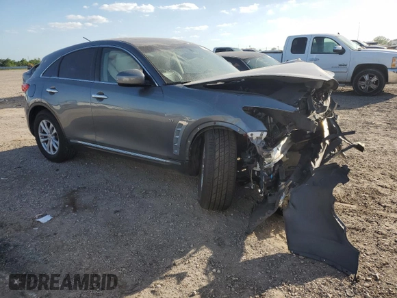 2016 Infiniti QX70 with VIN JN8CS1MU1GM671954, listed as a Copart auction lot 52719215 with Not Provided miles and Salvage Title. Bid and sale history available at DreamBid. Image 4.