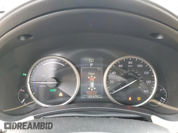 2015 Lexus NX 300h with VIN JTJBJRBZ0F2020040, listed as a Copart auction lot 47818385 with 185,470 mi miles and Salvage title. Bid and sale history available at DreamBid. Image 9.