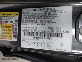 2016 Ford Fusion Energi Titanium with VIN 3FA6P0SU9GR103245, listed as a IAAI auction lot 41888435 with 123,975 mi miles. Bid and sale history available at carsss.com. Image 9.