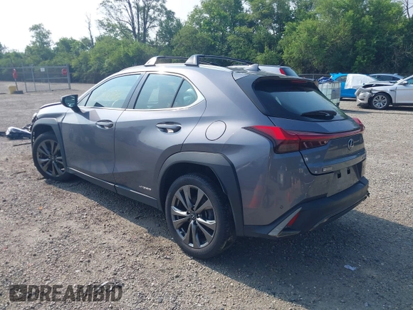 2021 Lexus UX 250h F Sport z VIN JTHE9JBHXM2045377, wystawiony jako IAAI lot #42580566 z przebiegiem 52 838 mil mil oraz . Historia ofert i sprzedaży dostępna na DreamBid. Obrazek 3.