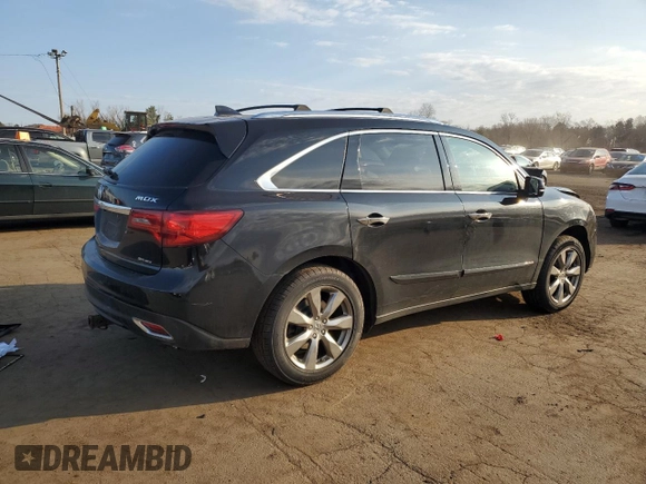 2014 Acura MDX Advance with VIN 5FRYD4H81EB013131, listed as a Copart auction lot 49038505 with Not Provided miles and Salvage Title. Bid and sale history available at DreamBid. Image 3.