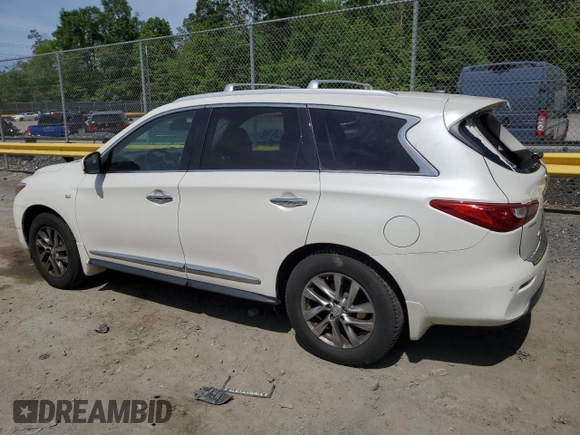 2015 Infiniti QX60 z VIN 5N1AL0MM5FC501767, wystawiony jako Copart lot #57256355 z przebiegiem 61 511 mil mil oraz Szkody całkowita. Historia ofert i sprzedaży dostępna na DreamBid. Obrazek 2.