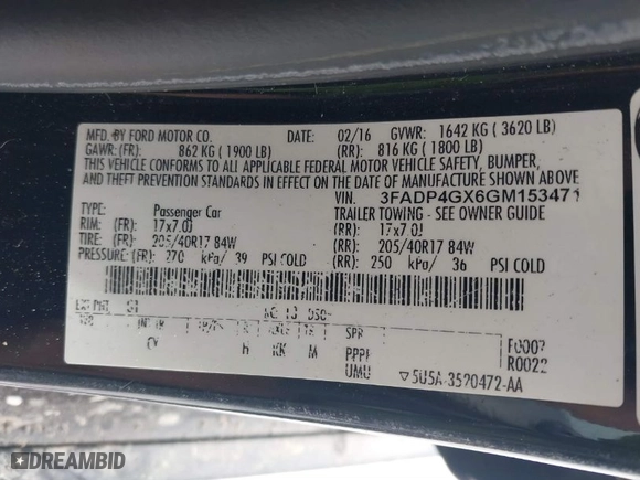 2016 Ford Fiesta ST with VIN 3FADP4GX6GM153471, listed as a IAAI auction lot 41689324 with 111,669 mi miles. Bid and sale history available at carsss.com. Image 9.
