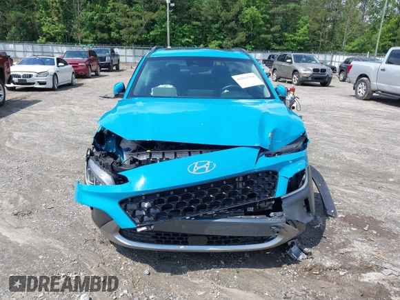 2022 Hyundai Kona Limited with VIN KM8K53A31NU897927, listed as a IAAI auction lot 42263754 with 57,916 mi miles and . Bid and sale history available at DreamBid. Image 6.