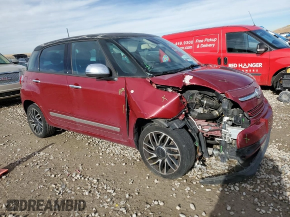 2014 FIAT 500L Lounge with VIN ZFBCFACHXEZ029174, listed as a Copart auction lot 80573714 with 72,099 mi miles and Salvage Title. Bid and sale history available at carsss.com. Image 4.