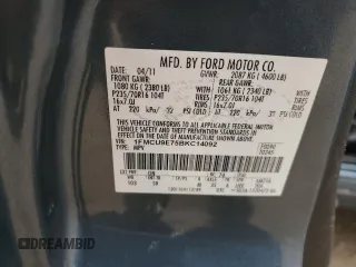 2011 Ford Escape Limited with VIN 1FMCU9E75BKC14092, listed as a Copart auction lot 45314345 with 190,422 mi miles and Salvage Title. Bid and sale history available at DreamBid. Image 15.