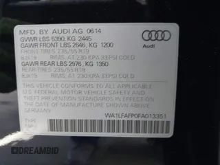 2015 Audi Q5 Premium Plus z VIN WA1LFAFP0FA013351, wystawiony jako IAAI lot #42537653 z przebiegiem 98 842 mil mil oraz . Historia ofert i sprzedaży dostępna na DreamBid. Obrazek 9.