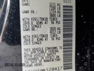 2021 Nissan Titan SV with VIN 1N6AA1EEXMN520417, listed as a Copart auction lot 46589185 with 85,530 mi miles and Salvage Title. Bid and sale history available at DreamBid. Image 12.