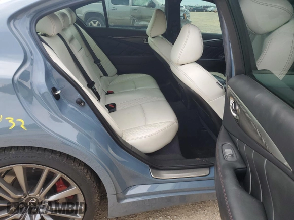 2021 Infiniti Q50 Red Sport 400 with VIN JN1FV7DPXMM850473, listed as a Copart auction lot 67663204 with 63,692 mi miles and Salvage Title. Bid and sale history available at DreamBid. Image 10.