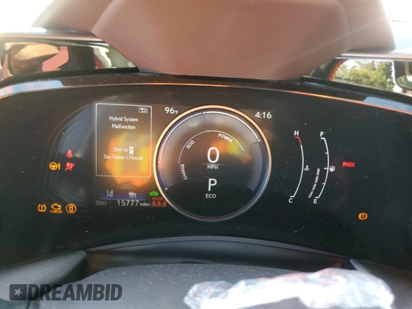 2024 Lexus NX 350h with VIN 2T2AKCEZ1RC025852, listed as a Copart auction lot 76805884 with 15,777 mi miles and Salvage title. Bid and sale history available at DreamBid. Image 9.