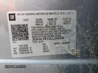 2020 GMC Terrain SLT with VIN 3GKALPEV2LL242535, listed as a Copart auction lot 43790985 with 48,053 mi miles and Clean Title. Bid and sale history available at DreamBid. Image 13.