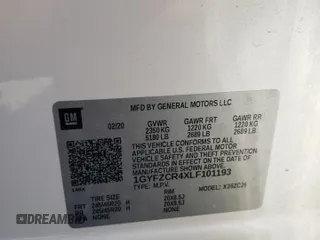 2020 Cadillac XT4 FWD Premium Luxury with VIN 1GYFZCR4XLF101193, listed as a Copart auction lot 59968145 with 135,218 mi miles and Salvage title. Bid and sale history available at DreamBid. Image 13.