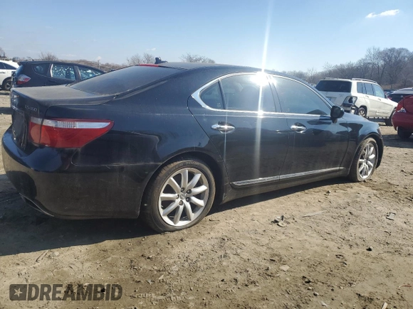 2008 Lexus LS 460 with VIN JTHBL46F585054930, listed as a Copart auction lot 47011615 with Not Provided miles and Clean Title. Bid and sale history available at DreamBid. Image 3.