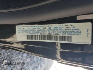 2005 Volkswagen Beetle GLS с VIN 3VWCK31C45M404700, выставлен на аукционе Copart как лот 52366175 с пробегом 189 954 миль миль и Списание • Salvage title. История ставок и продаж доступна на DreamBid. Изображение 12.