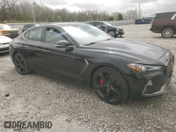 2021 Genesis G70 3.3T with VIN KMTG34LE0MU070859, listed as a Copart auction lot 49269845 with 47,988 mi miles and Salvage Title. Bid and sale history available at carsss.com. Image 4.