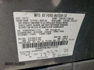 2017 Ford Taurus Limited with VIN 1FAHP2F85HG117735, listed as a Copart auction lot 57969205 with 116,052 mi miles and Clean title. Bid and sale history available at DreamBid. Image 12.