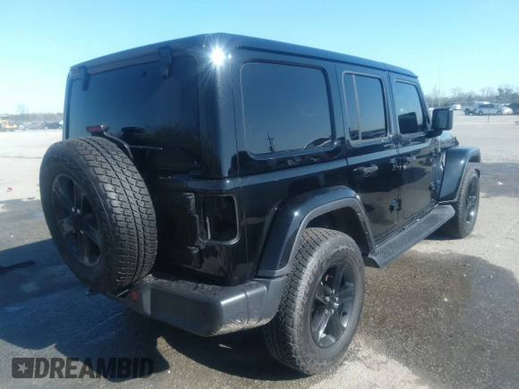 2023 Jeep Wrangler Sahara with VIN 1C4HJXEN9PW624996, listed as a IAAI auction lot 41132256 with 20,980 mi miles. Bid and sale history available at carsss.com. Image 4.