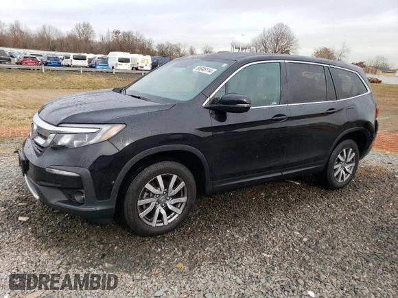 2022 Honda Pilot EX-L with VIN 5FNYF6H55NB035484, listed as a Copart auction lot 80648114 with 50,636 mi miles and Salvage Title. Bid and sale history available at carsss.com. Image 1.