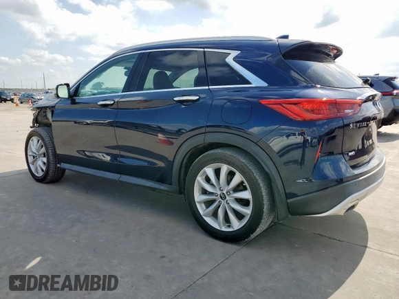 2019 Infiniti QX50 Essential with VIN 3PCAJ5M30KF111736, listed as a Copart auction lot 59360515 with 34,322 mi miles and Clean title. Bid and sale history available at DreamBid. Image 2.