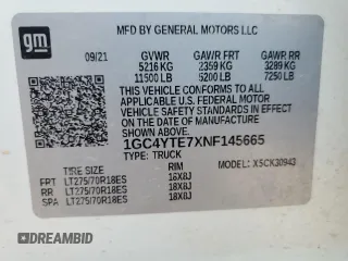 2022 Chevrolet Silverado 3500HD LT with VIN 1GC4YTE7XNF145665, listed as a Copart auction lot 74210544 with 0 mi miles and Salvage Title. Bid and sale history available at carsss.com. Image 12.