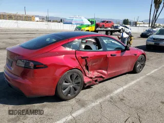 2023 Tesla Model S with VIN 5YJSA1E53PF525324, listed as a Copart auction lot 48079685 with Not provided miles and Salvage title. Bid and sale history available at DreamBid. Image 3.