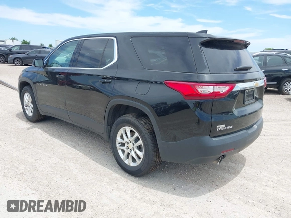 2019 Chevrolet Traverse LS z VIN 1GNERFKWXKJ301749, wystawiony jako IAAI lot #42017638 z przebiegiem 98 408 mil mil oraz . Historia ofert i sprzedaży dostępna na DreamBid. Obrazek 3.