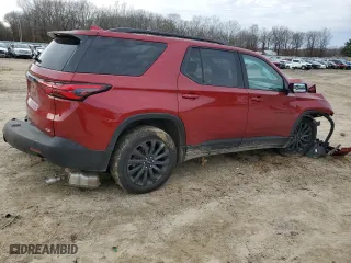 2022 Chevrolet Traverse RS with VIN 1GNERJKW6NJ130246, listed as a Copart auction lot 45039085 with 53,215 mi miles and Salvage Title. Bid and sale history available at carsss.com. Image 3.