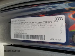 2021 Audi A7 Premium Plus with VIN WAUR2AF26MN081141, listed as a Copart auction lot 62946624 with 27,260 mi miles and Salvage Title. Bid and sale history available at carsss.com. Image 13.