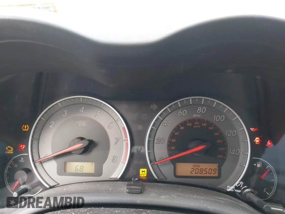 2010 Toyota Corolla with VIN 2T1BU4EEXAC521114, listed as a IAAI auction lot 42066903 with 208,509 mi miles. Bid and sale history available at carsss.com. Image 7.