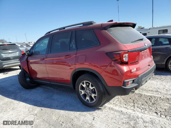 2023 Honda Passport TrailSport with VIN 5FNYF8H60PB000729, listed as a Copart auction lot 74977844 with 21,205 mi miles and Salvage Title. Bid and sale history available at carsss.com. Image 2.