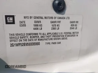 2005 Chevrolet Impala z VIN 2G1WF52E959335990, wystawiony jako IAAI lot #42416445 z przebiegiem 138 732 mil mil oraz . Historia ofert i sprzedaży dostępna na DreamBid. Obrazek 9.