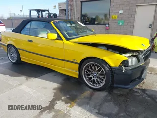 1997 BMW 3-Series 328IC with VIN WBABK8323VET99797, listed as a IAAI auction lot 41616423 with 177,621 mi miles. Bid and sale history available at carsss.com. Image 1.