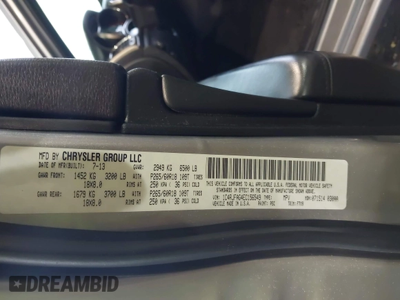 2014 Jeep Grand Cherokee Laredo with VIN 1C4RJFAG4EC156549, listed as a IAAI auction lot 41904814 with 139,262 mi miles. Bid and sale history available at carsss.com. Image 9.