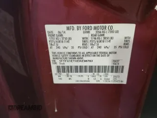 2014 Ford F-150 XL с VIN 1FTFX1ETXEKE98783, выставлен на аукционе Copart как лот 61844925 с пробегом 103 885 миль миль и Чистый • Clean title. История ставок и продаж доступна на DreamBid. Изображение 12.