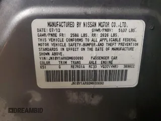 2013 Infiniti M37 with VIN JN1BY1AR6DM600690, listed as a Copart auction lot 79867874 with 159,954 mi miles and Salvage Title. Bid and sale history available at carsss.com. Image 12.