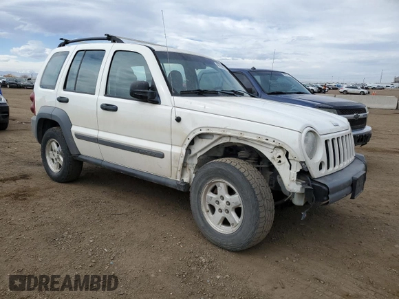 2005 Jeep Liberty Sport with VIN 1J4GL48505W583083, listed as a Copart auction lot 49700615 with 198,325 mi miles and Salvage Title. Bid and sale history available at carsss.com. Image 4.